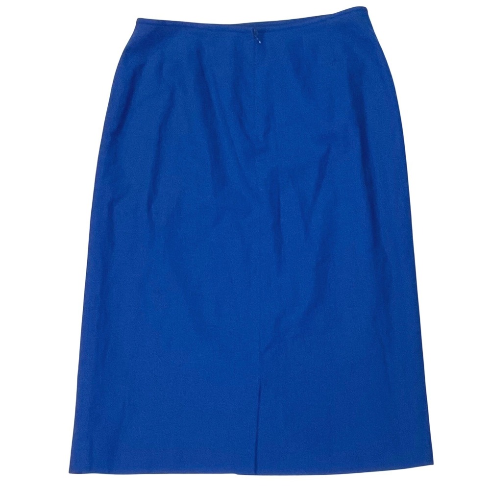 VTG women's skirt lightweight linen rayon A-line royal blue Preston York Y2K 8